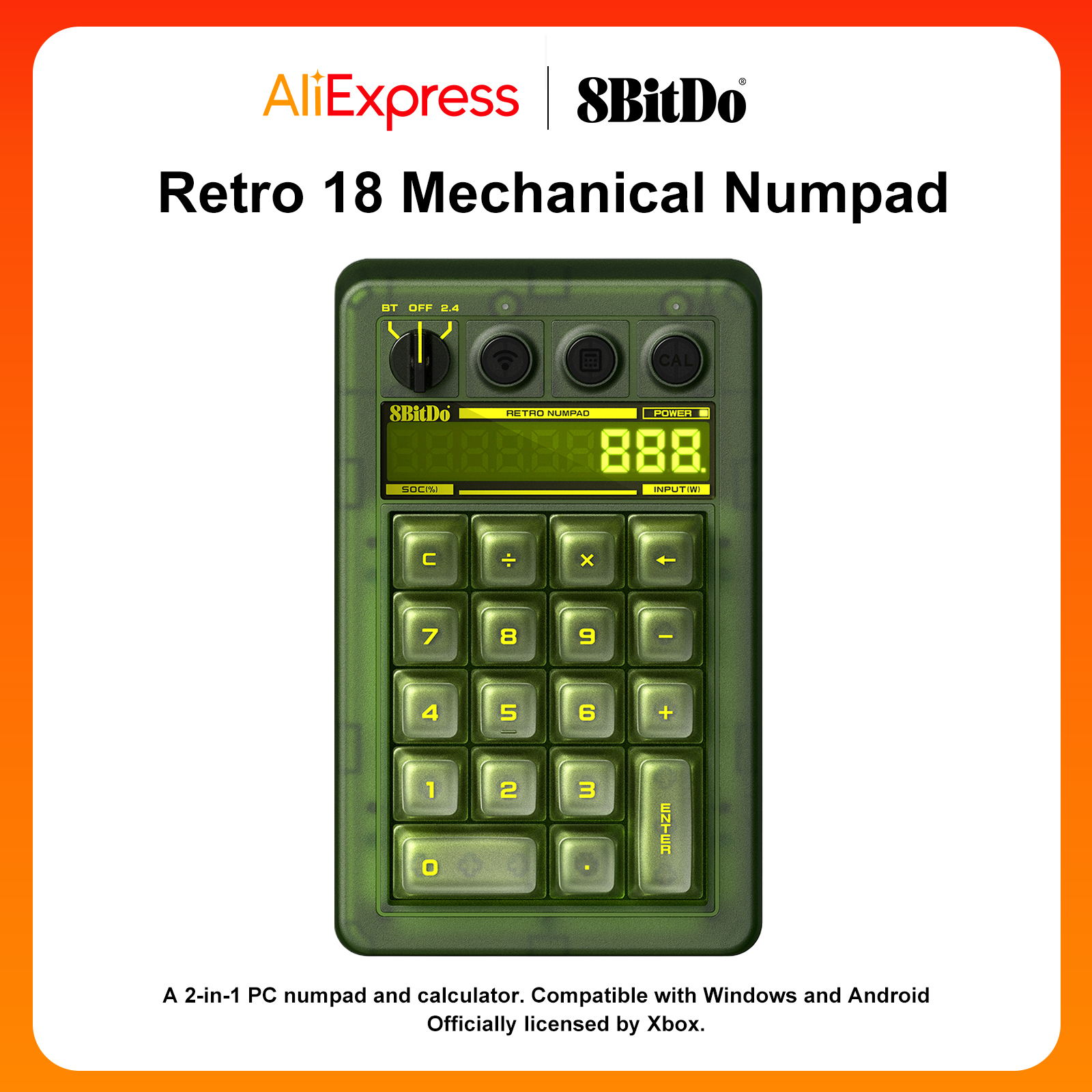 Retro Gaming Windows - 8BitDo Retro 18 Mechanisch Numpad BT