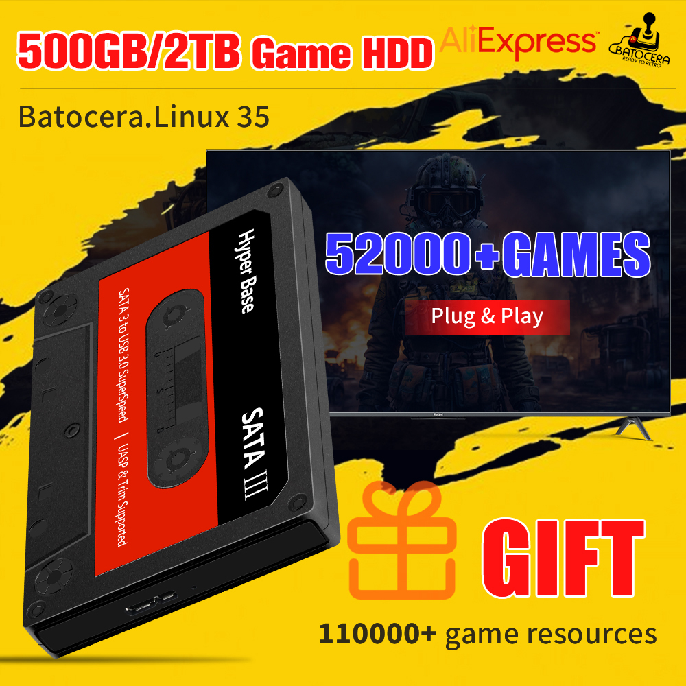 Retro Gaming Batocera - JMachen 500G/2TB Gaming Harde Schijf Batocera