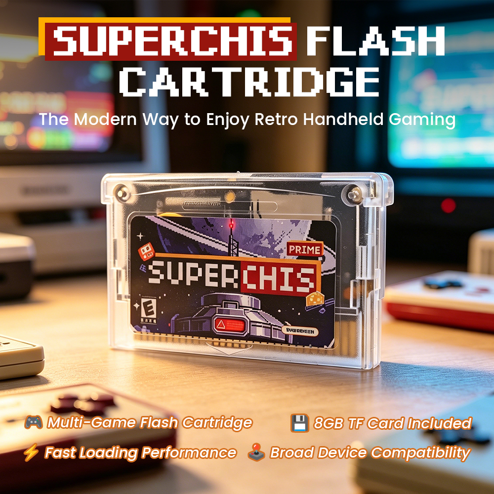 Retro Gaming Gameboy - Retro Superchis Flash Game Cartridge met
