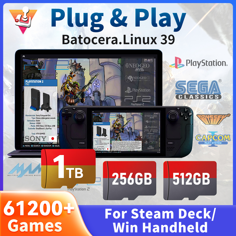 Retro Gaming Batocera - 1TB Game TF-kaart voor Steam Deck/Wins
