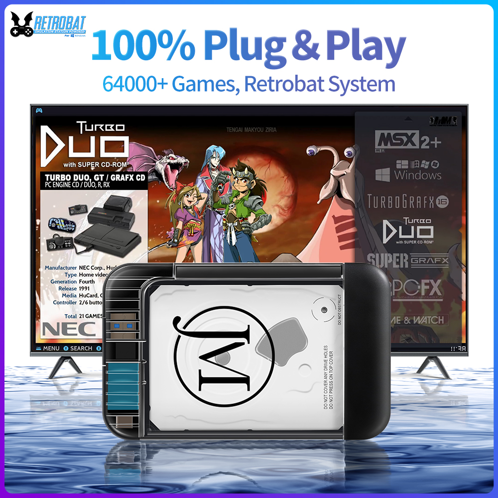 Retro Gaming Ps3 - RETROBAT Draagbare 500G Gaming HDD Consoles