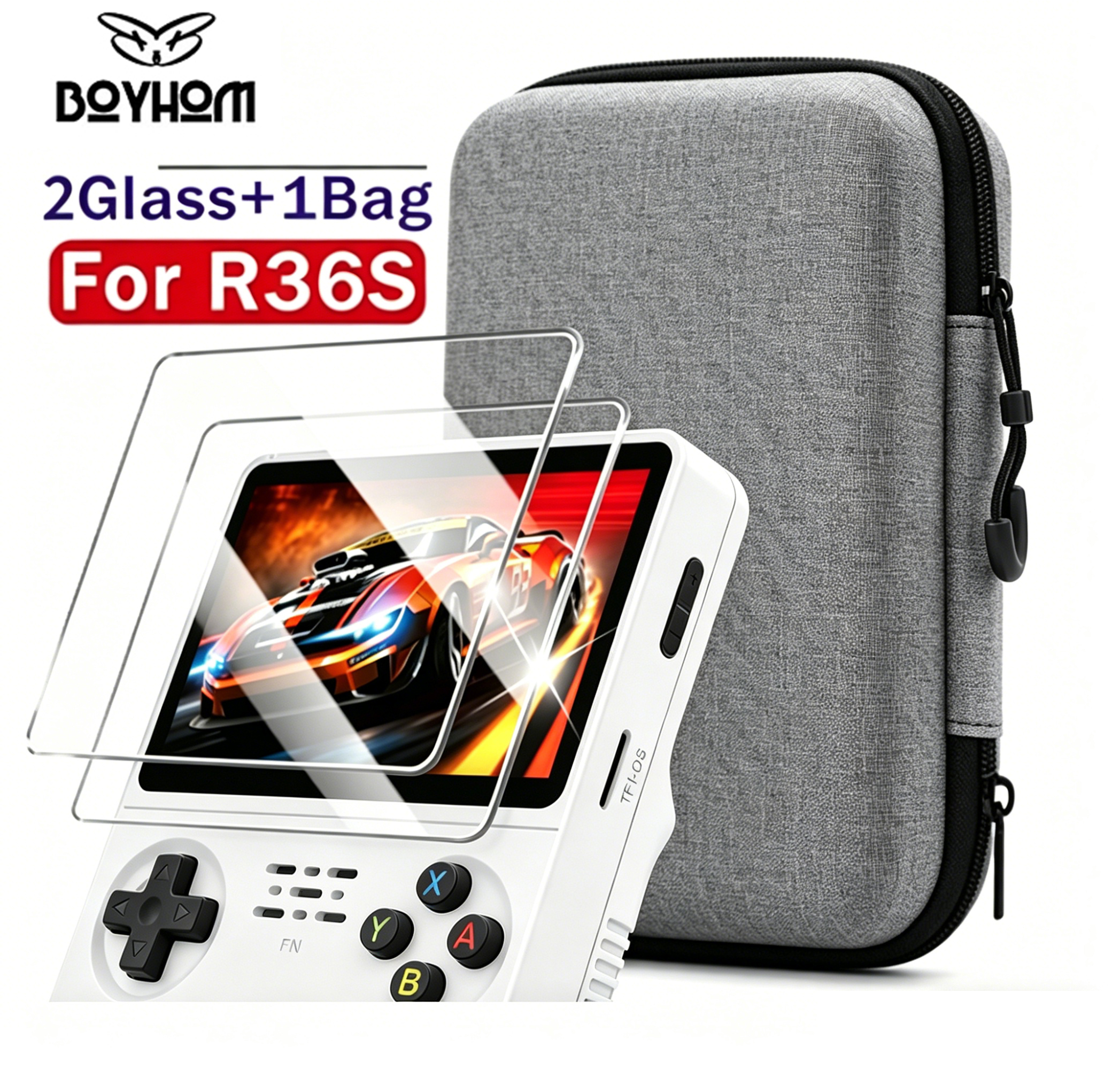Retro Gaming Images - BOYHOM Officiële R36S Gehard Glas Screenprotector