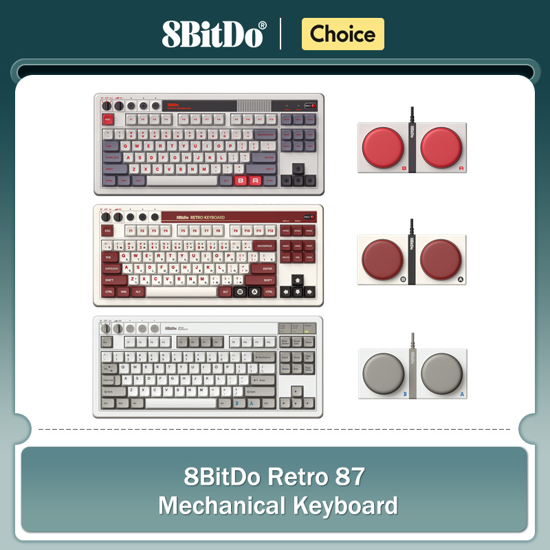 Retro Gaming Windows - 8Bitdo Retro mechanisch toetsenbord, Bluetooth/2.4G/USB-C Hot-swappable