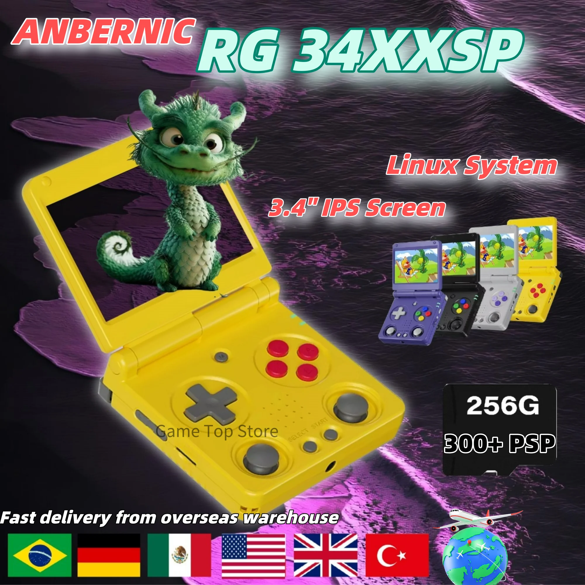 Retro Gaming Gameboy - ANBERNIC RG34XXSP Retro Handheld Gameconsole Retro