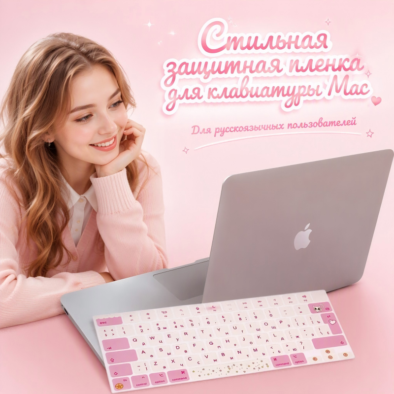 Retro Gaming Mac - RU Russische ISO Layout Keycap Stickers,