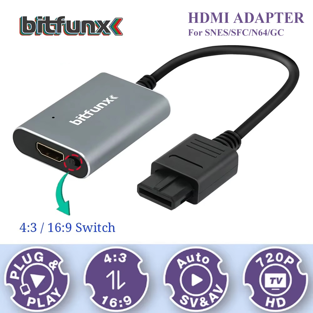Bitfunx 720P Svideo/AV naar HD - Retro Gaming Design recensie en prijs