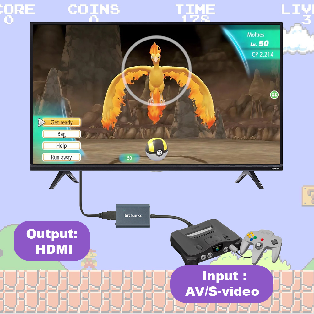 Bitfunx 720P Svideo/AV naar HD - Retro Gaming Design recensie en prijs